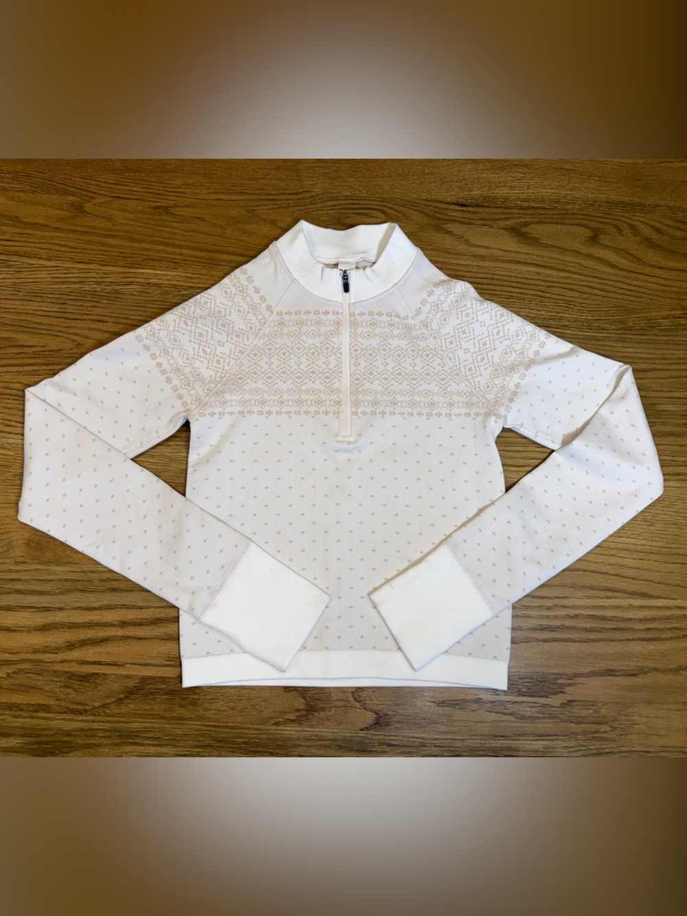 NWT DSG Cream and Beige Half-Zip Knit Pullover Size Small